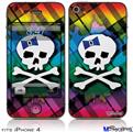 iPhone 4 Decal Style Vinyl Skin - Rainbow Plaid Skull (DOES NOT fit newer iPhone 4S)