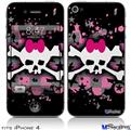 iPhone 4 Decal Style Vinyl Skin - Scene Skull Splatter (DOES NOT fit newer iPhone 4S)