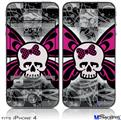 iPhone 4 Decal Style Vinyl Skin - Skull Butterfly (DOES NOT fit newer iPhone 4S)