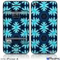iPhone 4 Decal Style Vinyl Skin - Abstract Floral Blue (DOES NOT fit newer iPhone 4S)