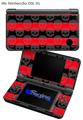Skull Stripes Red - Decal Style Skin fits Nintendo DSi XL (DSi SOLD SEPARATELY)