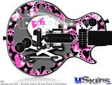 Guitar Hero III Wii Les Paul Skin - Pink Bow Skull