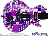 Guitar Hero III Wii Les Paul Skin - Purple Checker Graffiti
