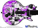 Guitar Hero III Wii Les Paul Skin - Purple Checker Skull Splatter