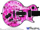Guitar Hero III Wii Les Paul Skin - Pink Plaid Graffiti