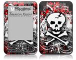 Skull Splatter - Decal Style Skin fits Amazon Kindle 3 Keyboard (with 6 inch display)