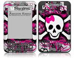 Splatter Girly Skull - Decal Style Skin fits Amazon Kindle 3 Keyboard (with 6 inch display)