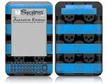 Skull Stripes Blue - Decal Style Skin fits Amazon Kindle 3 Keyboard (with 6 inch display)