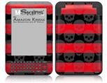 Skull Stripes Red - Decal Style Skin fits Amazon Kindle 3 Keyboard (with 6 inch display)