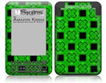 Criss Cross Green - Decal Style Skin fits Amazon Kindle 3 Keyboard (with 6 inch display)