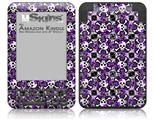 Splatter Girly Skull Purple - Decal Style Skin fits Amazon Kindle 3 Keyboard (with 6 inch display)