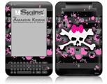 Pink Bow Skull - Decal Style Skin fits Amazon Kindle 3 Keyboard (with 6 inch display)