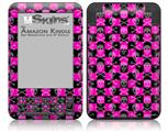 Skull and Crossbones Checkerboard - Decal Style Skin fits Amazon Kindle 3 Keyboard (with 6 inch display)