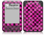 Pink Checkerboard Sketches - Decal Style Skin fits Amazon Kindle 3 Keyboard (with 6 inch display)