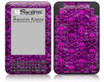 Pink Skull Bones - Decal Style Skin fits Amazon Kindle 3 Keyboard (with 6 inch display)