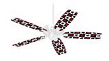Hearts and Stars Red - Ceiling Fan Skin Kit fits most 42 inch fans (FAN and BLADES SOLD SEPARATELY)