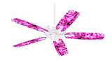 Pink Plaid Graffiti - Ceiling Fan Skin Kit fits most 42 inch fans (FAN and BLADES SOLD SEPARATELY)