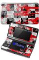Checker Skull Splatter Red - Decal Style Skin fits Nintendo 3DS (3DS SOLD SEPARATELY)