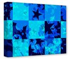 Gallery Wrapped 11x14x1.5  Canvas Art - Blue Star Checkers