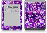 Purple Checker Graffiti - Decal Style Skin (fits Amazon Kindle Touch Skin)