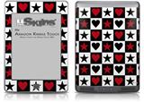 Hearts and Stars Red - Decal Style Skin (fits Amazon Kindle Touch Skin)
