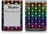 Skull and Crossbones Rainbow - Decal Style Skin (fits Amazon Kindle Touch Skin)