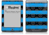 Skull Stripes Blue - Decal Style Skin (fits Amazon Kindle Touch Skin)