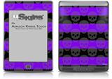 Skull Stripes Purple - Decal Style Skin (fits Amazon Kindle Touch Skin)