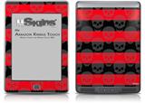 Skull Stripes Red - Decal Style Skin (fits Amazon Kindle Touch Skin)