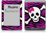 Pink Zebra Skull - Decal Style Skin (fits Amazon Kindle Touch Skin)