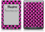 Skull and Crossbones Checkerboard - Decal Style Skin (fits Amazon Kindle Touch Skin)