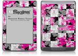 Checker Skull Splatter Pink - Decal Style Skin (fits Amazon Kindle Touch Skin)