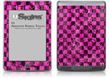 Pink Checkerboard Sketches - Decal Style Skin (fits Amazon Kindle Touch Skin)
