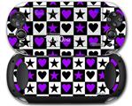 Purple Hearts And Stars - Decal Style Skin fits Sony PS Vita
