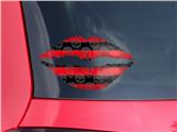 Lips Decal 9x5.5 Skull Stripes Red