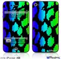 iPhone 4S Decal Style Vinyl Skin - Rainbow Leopard