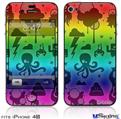 iPhone 4S Decal Style Vinyl Skin - Cute Rainbow Monsters