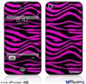 iPhone 4S Decal Style Vinyl Skin - Pink Zebra
