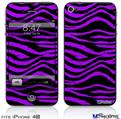 iPhone 4S Decal Style Vinyl Skin - Purple Zebra