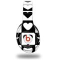 WraptorSkinz Skin Decal Wrap compatible with Beats Studio (Original) Headphones Hearts And Stars Black and White Skin Only (HEADPHONES NOT INCLUDED)