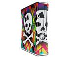 Rainbow Plaid Skull Decal Style Skin for XBOX 360 Slim Vertical
