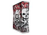 Skull Splatter Decal Style Skin for XBOX 360 Slim Vertical