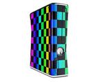 Rainbow Checkerboard Decal Style Skin for XBOX 360 Slim Vertical