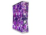 Purple Checker Graffiti Decal Style Skin for XBOX 360 Slim Vertical