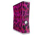 Pink Distressed Leopard Decal Style Skin for XBOX 360 Slim Vertical
