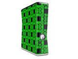 Criss Cross Green Decal Style Skin for XBOX 360 Slim Vertical
