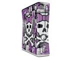 Princess Skull Purple Decal Style Skin for XBOX 360 Slim Vertical