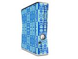 Skull And Crossbones Pattern Blue Decal Style Skin for XBOX 360 Slim Vertical