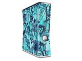Scene Kid Sketches Blue Decal Style Skin for XBOX 360 Slim Vertical