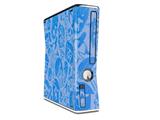 Skull Sketches Blue Decal Style Skin for XBOX 360 Slim Vertical